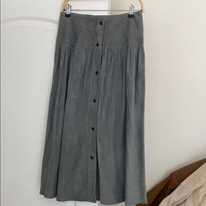 Gray Suede midi skirt